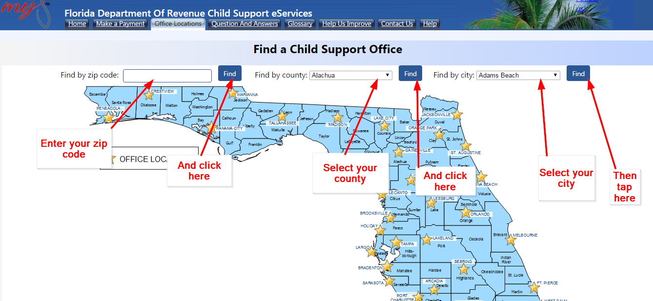 child support enforcement florida eservices